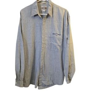 Vintage Levi's Diamond Label Large Plaid Blue Button Down Long Sleeve